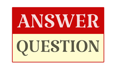 Answer Question - written on red card on white background