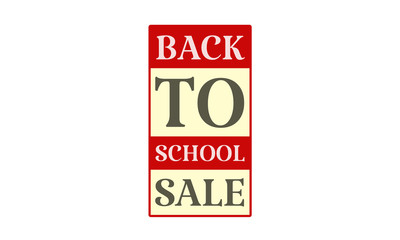 Back To School Sale - written on red card on white background