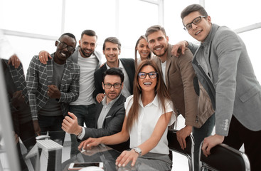 Obraz premium close up.professional business team in a modern office