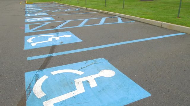 Row of handycap parking spaces