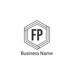 Initial Letter FP Logo Template Design