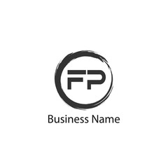 Initial Letter FP Logo Template Design