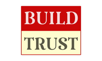 Build Trust - written on red card on white background