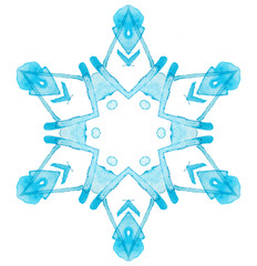 Kaleidoscope watercolor snowflake 