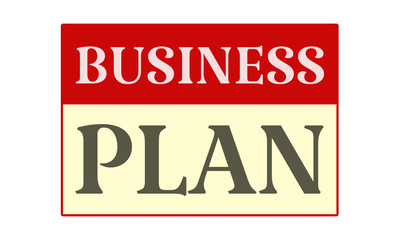 Business Plan - written on red card on white background