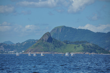 Boats in Guanabara bay in Rio de Janeoro