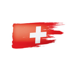 Switzerland flag, vector illustration on a white background.