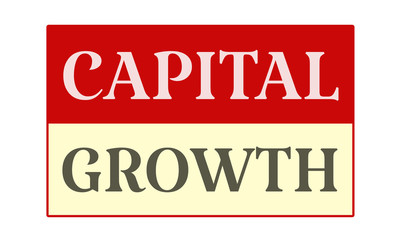 Capital Growth - written on red card on white background