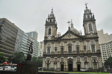 Fototapeta na wymiar Candelária Church is a Roman Catholic church in the city of Rio de Janeiro