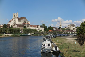 Blick auf Auxerre an der Yonne, Burgund