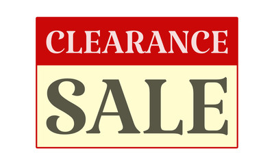 Naklejka premium Clearance Sale - written on red card on white background