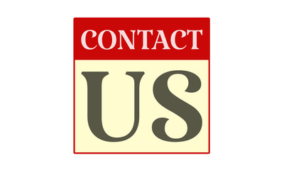 Contact Us - written on red card on white background