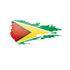 Guyana flag, vector illustration on a white background.