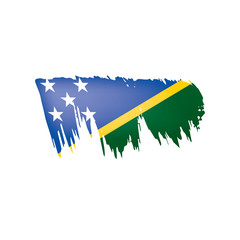 Solomon Islands flag, vector illustration on a white background.