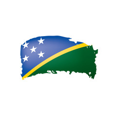 Solomon Islands flag, vector illustration on a white background.