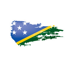 Solomon Islands flag, vector illustration on a white background.