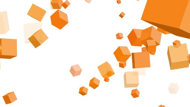 Cubos naranjas en fondo blanco