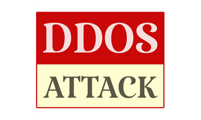 Ddos Attack - written on red card on white background