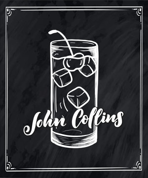 Lettering name of cocktail recipe. Template for card banner and poster for bar menu and restaurant