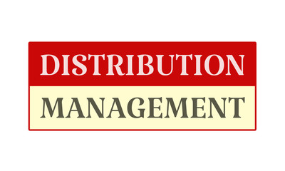 Distribution Management - written on red card on white background
