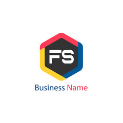 Initial Letter FS Logo Template Design