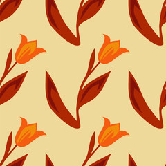 Fototapeta na wymiar Seamless pattern of tulips.