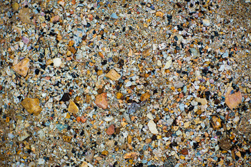 Sea pebbles. Small stones gravel texture background.Pile of pebbles, thailand.Color stone in background.