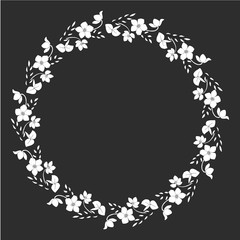 Floral wreath, graphics vector