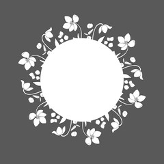 Floral wreath, black and white graphics © Maryna
