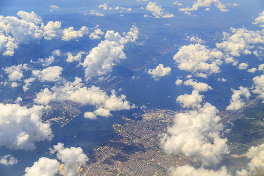 Gebze district in Istanbul province with izmit bay in Turkey