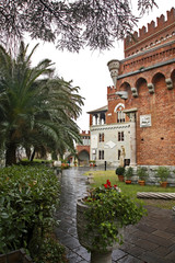 Fototapeta na wymiar Park of Albertis Castle in Genoa. Italy