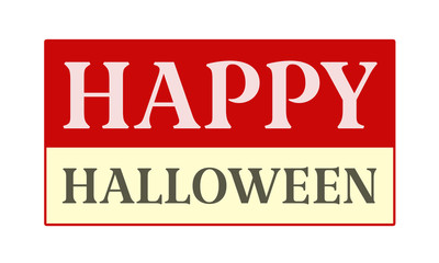 Happy Halloween - written on red card on white background