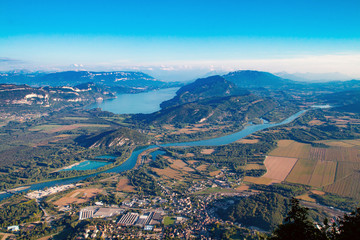 Vue sur le Rhône et le Lac du Bourget depuis le Grand Colombier