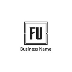 Initial Letter FU Logo Template Design