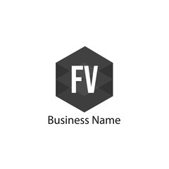 Initial Letter FV Logo Template Design
