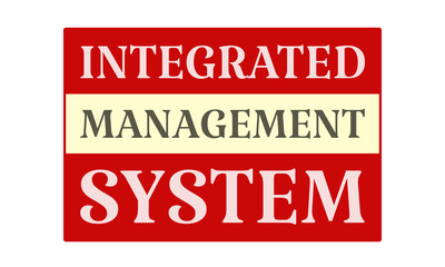 Integrated Management System - written on red card on white background