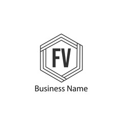 Initial Letter FV Logo Template Design