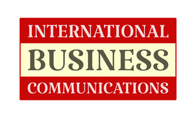 International Business Communications - written on red card on white background