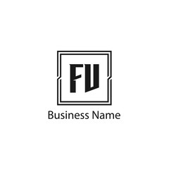 Initial Letter FV Logo Template Design