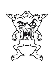 hässlich monster dämon hölle teufel satan lachen fressen horror böse gefährlich gesicht kopf gruselig halloween comic cartoon clipart cool