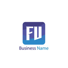 Initial Letter FV Logo Template Design