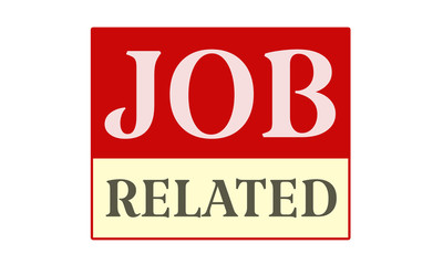 job related - written on red card on white background