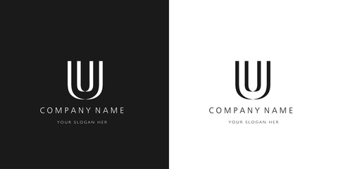 u logo letter modern design