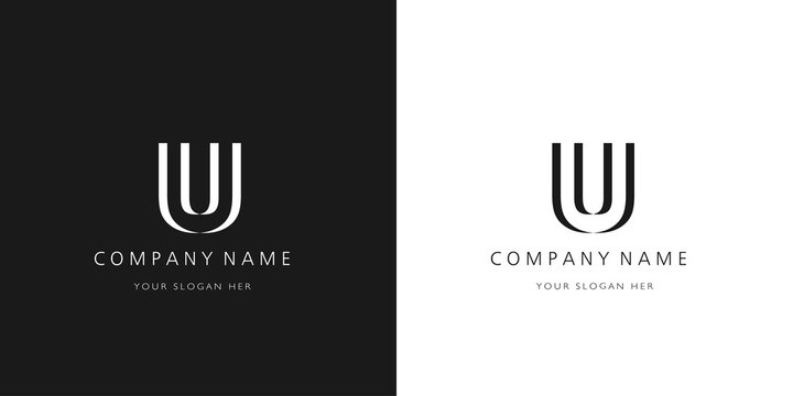 u logo letter modern design