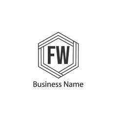 Initial Letter FW Logo Template Design