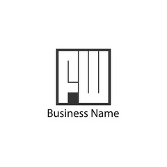 Initial Letter FW Logo Template Design