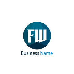Initial Letter FW Logo Template Design