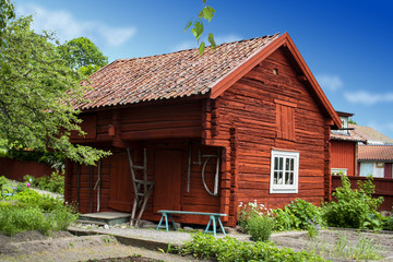 Fototapeta na wymiar Red house in Sweden
