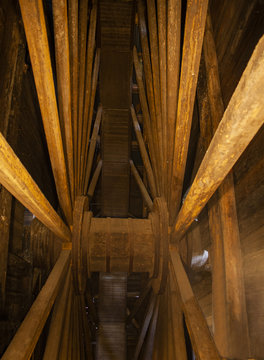 Mechanical wooden wheel in Uppsala, Sweden