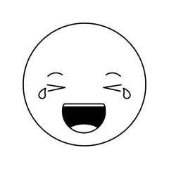 cartoon happy head kawaii character